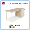 Bàn làm việc chân sắt BCO14H5, BCO16H5 kèm hộc liền 3 ngăn