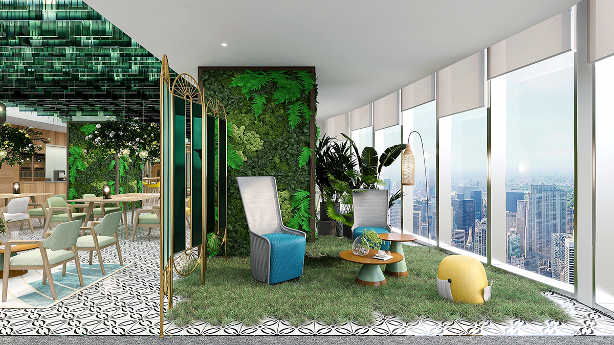 Thiết kế nội thất văn phòng không gian xanh - Nội thất Tân Phát