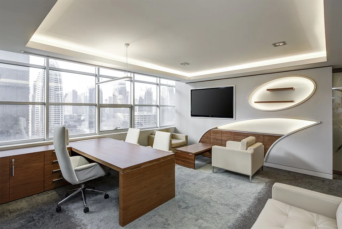 Sử dụng chất liệu nội thất phù hợp khi thiết kế văn phòng làm việc đẹp - Nội thất Tân Phát